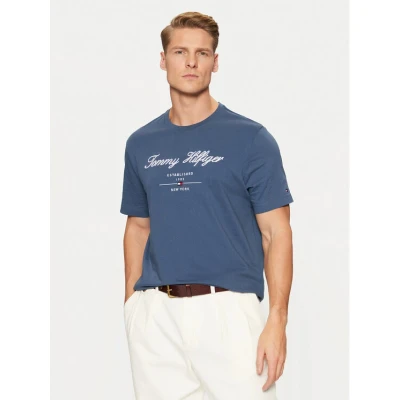 Εικόνα του Tommy Hilfiger T Shirt Script Logo Tee MW0MW33691 Μπλε Regular Fit
