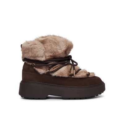 Εικόνα του Tommy Hilfiger Μπότες Χιονιού Fur Suede Lace-Up Snow Boot FW0FW09545 Καφέ