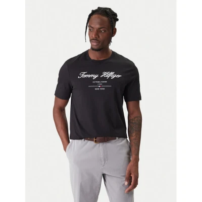 Εικόνα του Tommy Hilfiger T-Shirt Script Logo MW0MW33691 Μαύρο Regular Fit