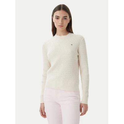 Εικόνα του Tommy Hilfiger Cable Fine Γυναικείο Πουλόβερ Κλασικό Στυλ