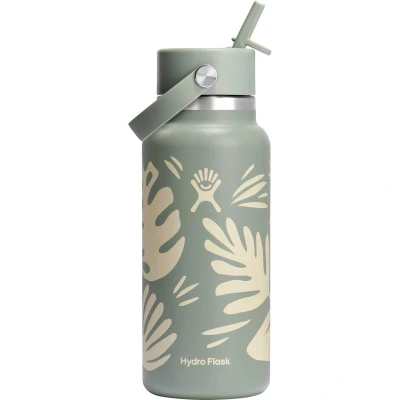 Εικόνα του Hydro Flask 32oz / 946ml Wide Mouth + Flex Ψάθινο καπάκι Μπουκάλι νερού