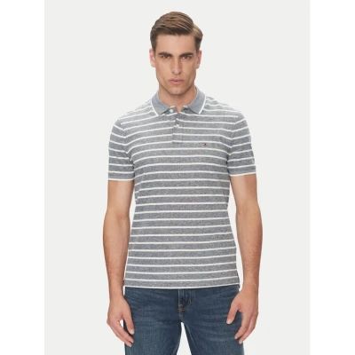 Εικόνα του Tommy Hilfiger Regular FIT Pique POLO Shirt WITH Linen, Άνδρες, Μέγεθος: XS, Blue/white