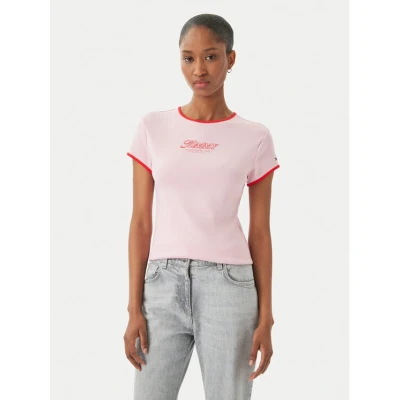 Εικόνα του Tommy Hilfiger Γυναικείο T-Shirt Graphic Slim Crew Neck Ροζ