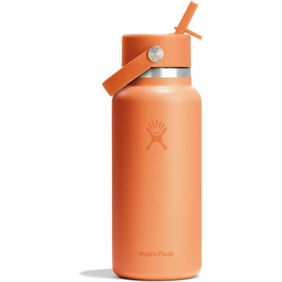 Εικόνα του Hydro Flask 32oz / 946ml Wide Mouth + Flex Ψάθινο καπάκι Μπουκάλι νερού